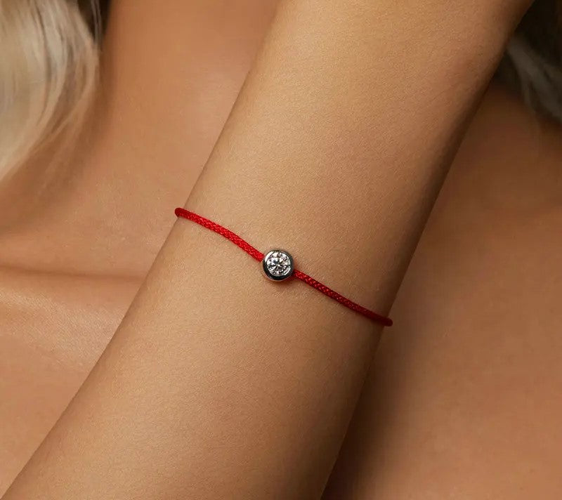 925 Sterling Silver Red String Moissanite Bracelet - Shine Bright Store