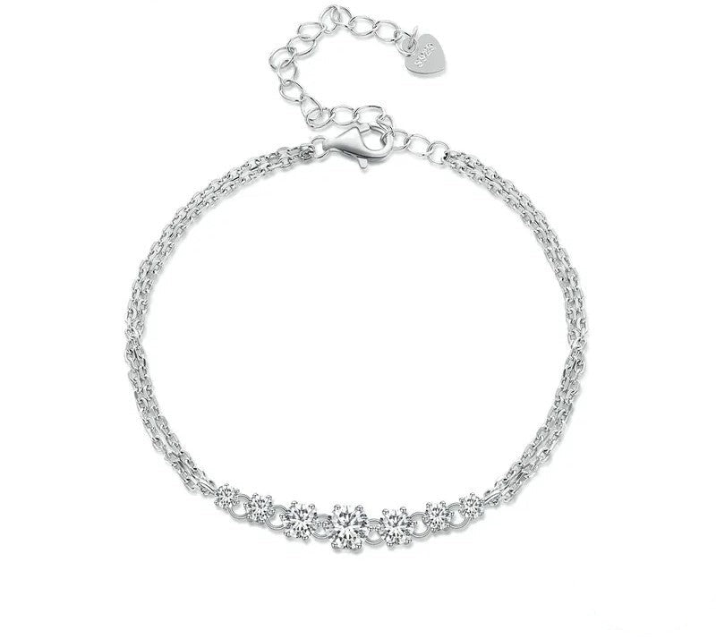 Adjustable Sparkling Moissanite Bracelet - TEA LU SHOP