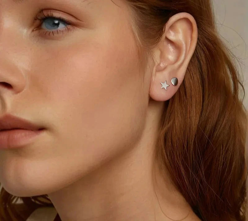 925 Sterling Silver Stars Stud Earrings