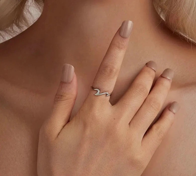 925 Sterling Silver Multiple Waves Band Ring