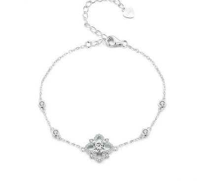 925 Sterling Silver Moissanite Bracelet - TEA LU SHOP