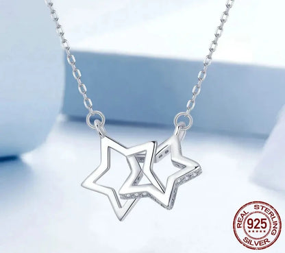 925 Sterling Silver Star/Heart/Cat Pendant Necklace