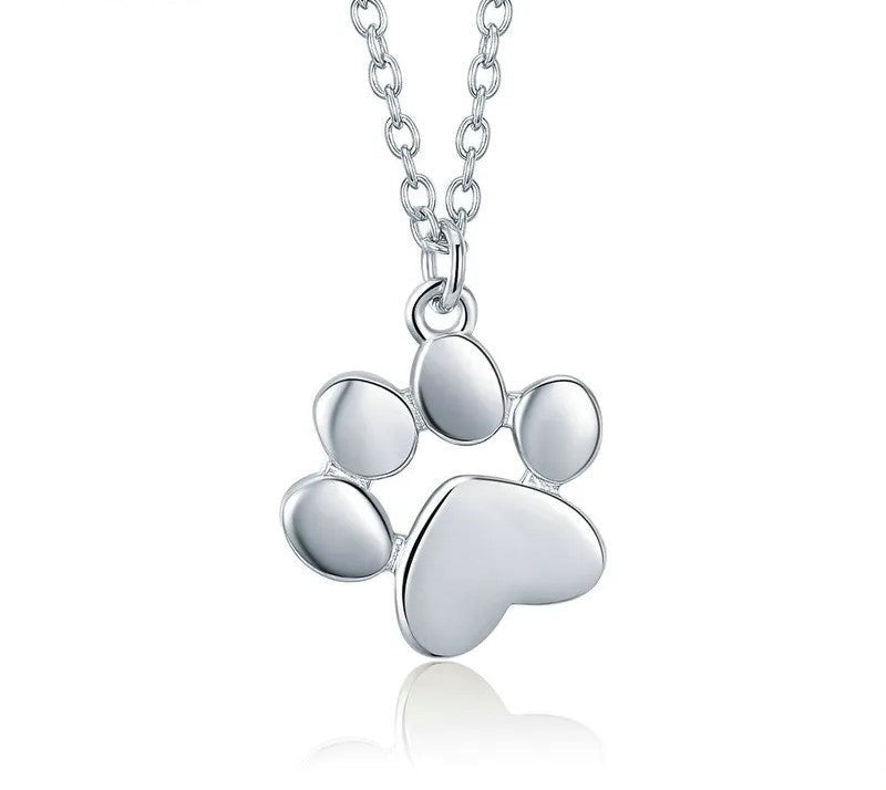 925 Sterling Silver Cat Paw Necklace - TEA LU SHOP