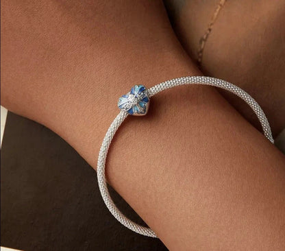 925 Sterling Silver Heart Cross Charm