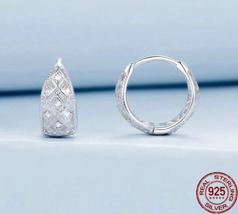 Hollow Lace Huggie Hoop Earrings