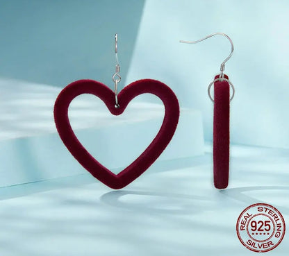 925 Sterling Silver Large Heart Earrings - Shine Bright Store