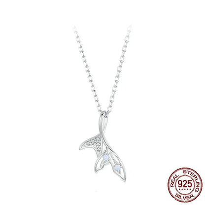 White Gold Plated Fish Tail Necklace