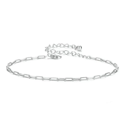 925 Sterling Silver Square Chain Bracelet