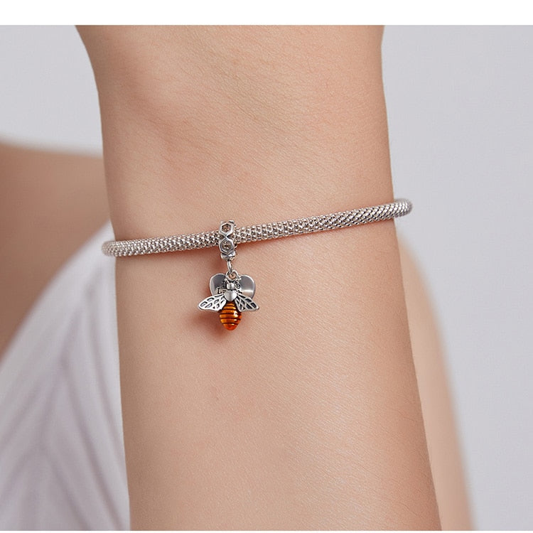 925 Sterling Silver Bee Charms