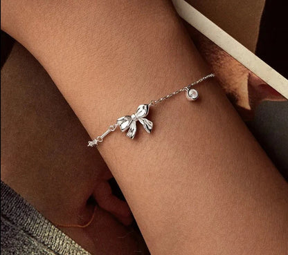 925 Sterling Silver Bowknot Bracelet