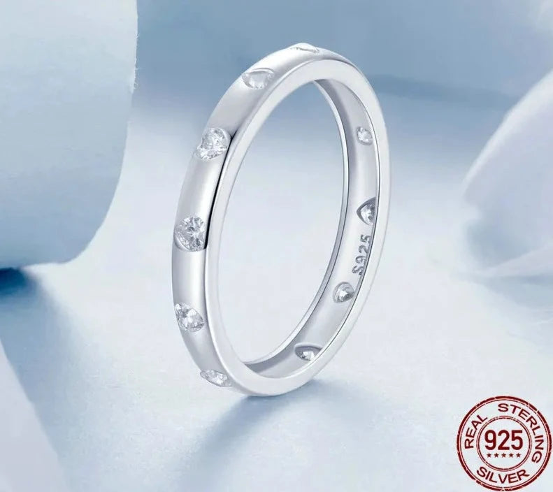 Infinite Heart CZ Stackable Ring