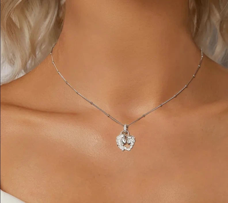 925 Sterling Silver Mom and Son Pendant Necklace