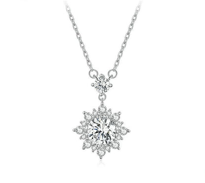 925 Sterling Silver Moissanite Necklace - TEA LU SHOP