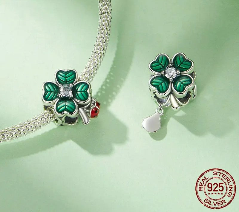 925 Sterling Silver Four-leaf Clover Charms - Shine Bright Store