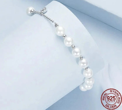 925 Sterling Silver Pearl Bracelet