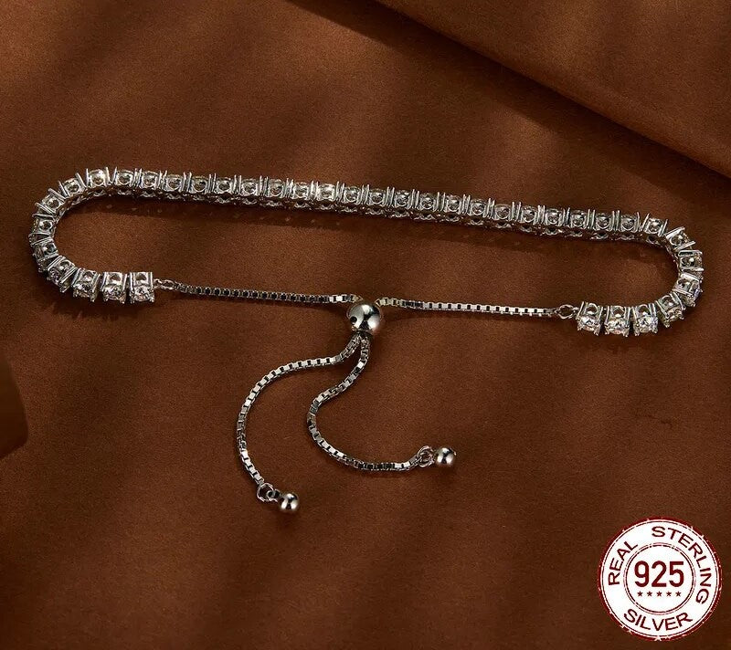 Moissanite Adjustable Sparkling Bracelet - TEA LU SHOP