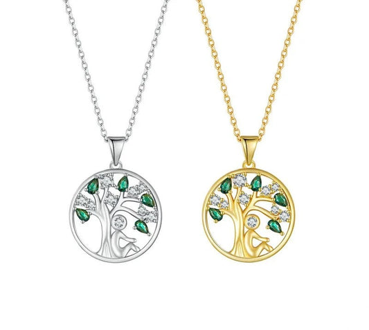 925 Sterling Silver Tree of Life Necklace - TEA LU SHOP