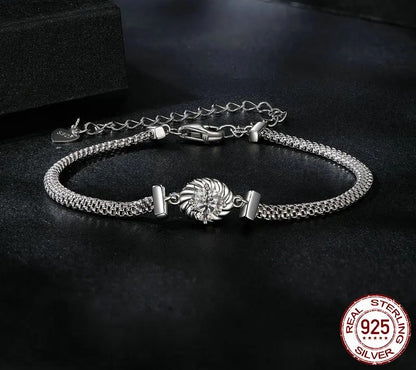 925 Sterling Silver Chic Retro Braided Moissanite Bracelet - Shine Bright Store