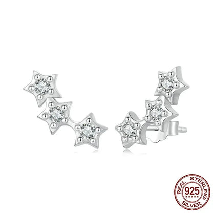 925 Sterling Silver Tiny Star Earrings Studs