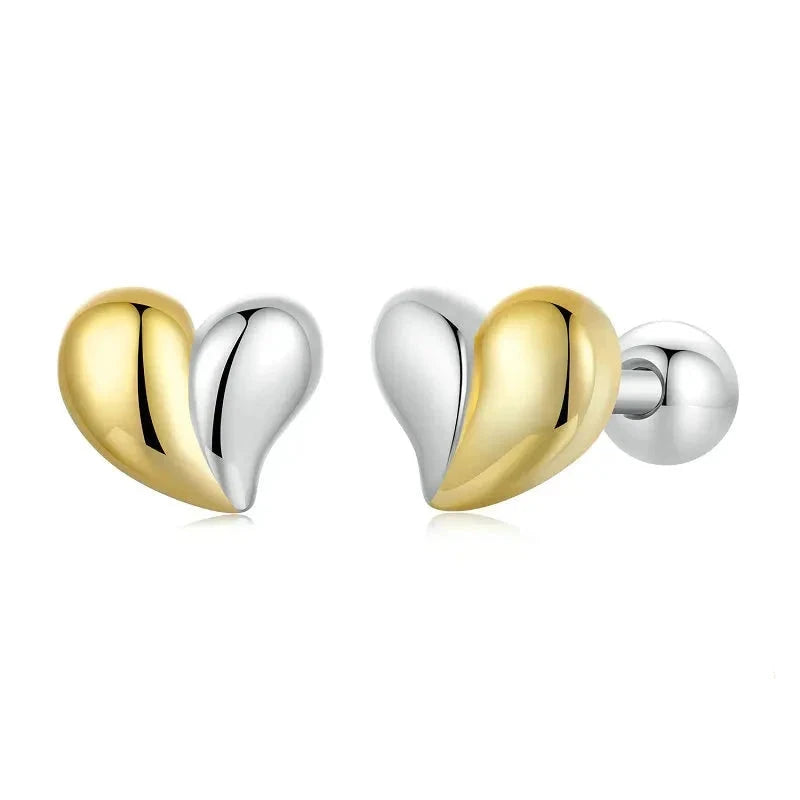 925 Sterling Silver Mini Heart Stud Earrings