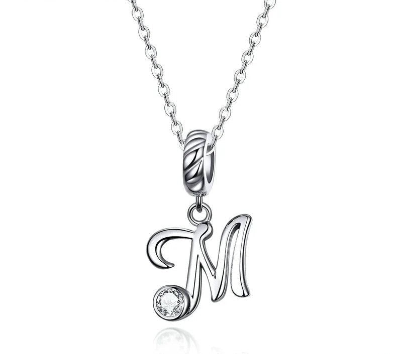 925 Sterling Silver Vintage Letter A to Z Necklace - TEA LU SHOP
