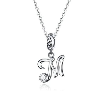 925 Sterling Silver Vintage Letter A to Z Necklace - TEA LU SHOP