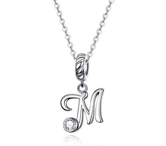 925 Sterling Silver Vintage Letter A to Z Necklace - TEA LU SHOP