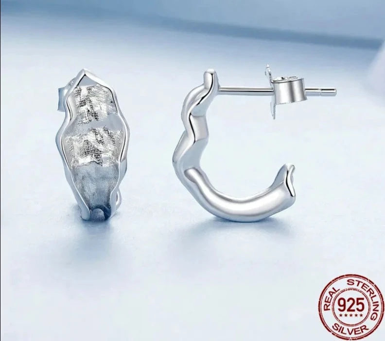 925 Sterling Silver Huggie Earrings