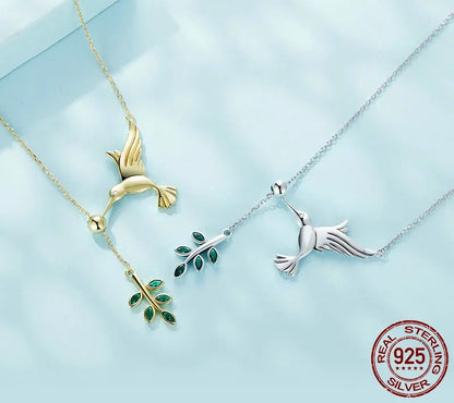 925 Sterling Silver Spring Bird Necklace - TEA LU SHOP