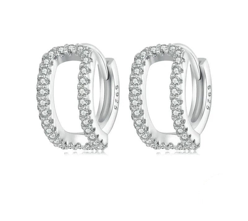 925 Sterling Silver Small Hypoallergenic CZ Hoop Earrings - Shine Bright Store