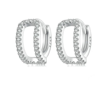 925 Sterling Silver Small Hypoallergenic CZ Hoop Earrings - Shine Bright Store