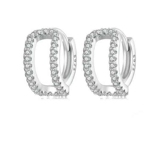925 Sterling Silver Small Hypoallergenic CZ Hoop Earrings - Shine Bright Store