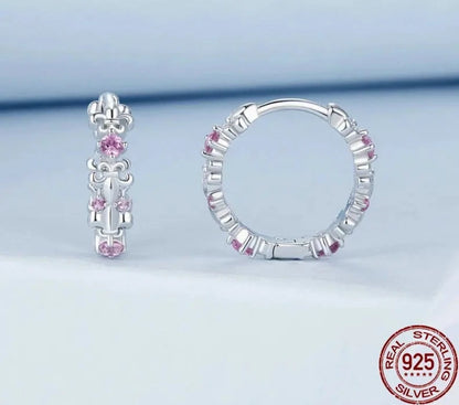 Iris Flower Hoop Earrings