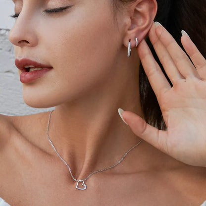 925 Sterling Silver Heart Shape Chain - TEA LU SHOP