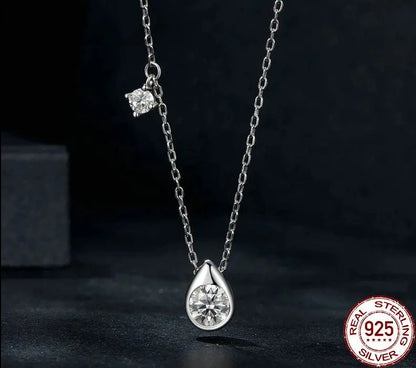 White Gold Plated Moissanite Necklace