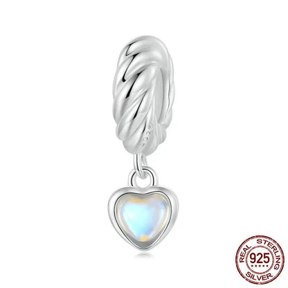 Moonstone Heart Silicone Stopper Bead