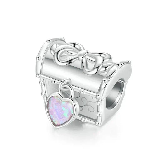 Opal Heart Shaped Charm