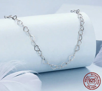 925 Sterling Silver Heart Necklace - TEA LU SHOP