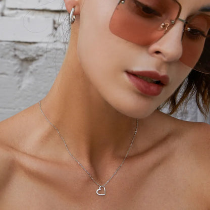 925 Sterling Silver Heart Shape Chain - TEA LU SHOP