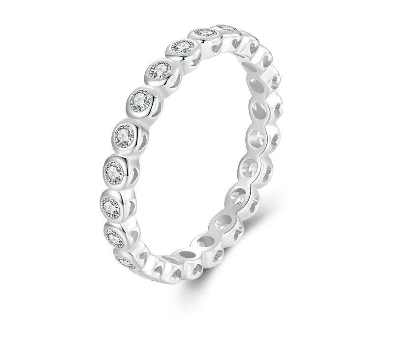 925 Sterling Silver Moissanite Bubble Ring - Shine Bright Store