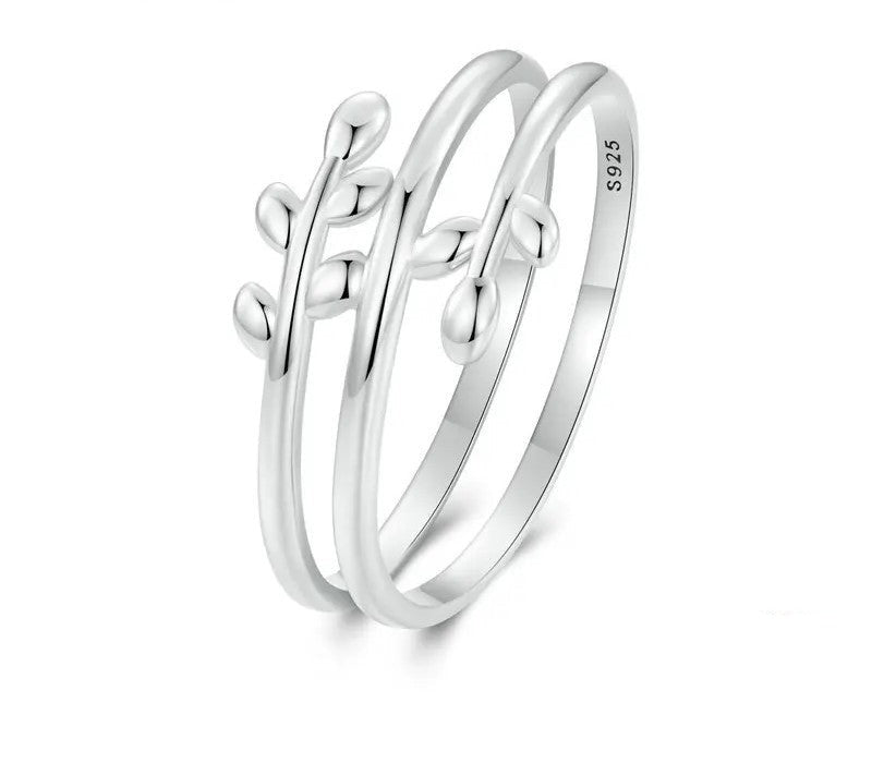 925 Sterling Silver Multi-layer Lucky Leaves Statement Ring - Shine Bright Store