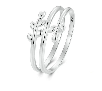 925 Sterling Silver Multi-layer Lucky Leaves Statement Ring - Shine Bright Store