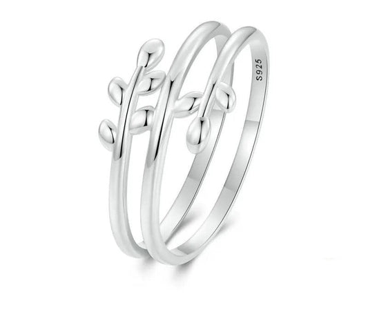 925 Sterling Silver Multi-layer Lucky Leaves Statement Ring - Shine Bright Store