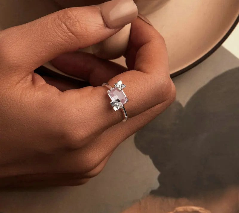 925 Sterling Silver Delicate Flower Statement Ring - Shine Bright Store