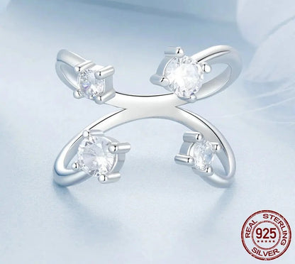 925 Sterling Silver Minimalist Open Adjustable Ring - Shine Bright Store
