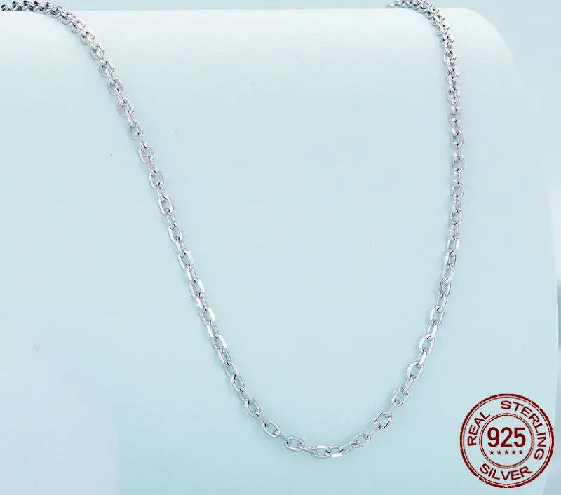 925 Sterling Silver Clasp Adjustable Necklace - TEA LU SHOP