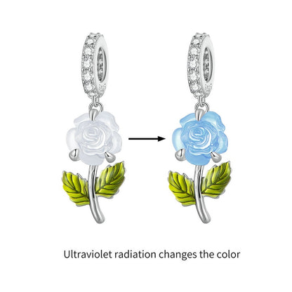 925 Sterling Silver Rose Flower Charms - TEA LU SHOP