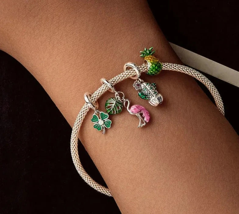 925 Sterling Silver Four-leaf Beads