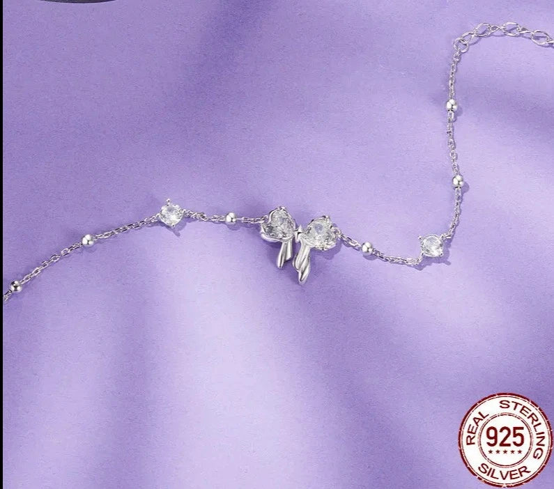 925 Sterling Silver Dazzling Bowknot Bracelet