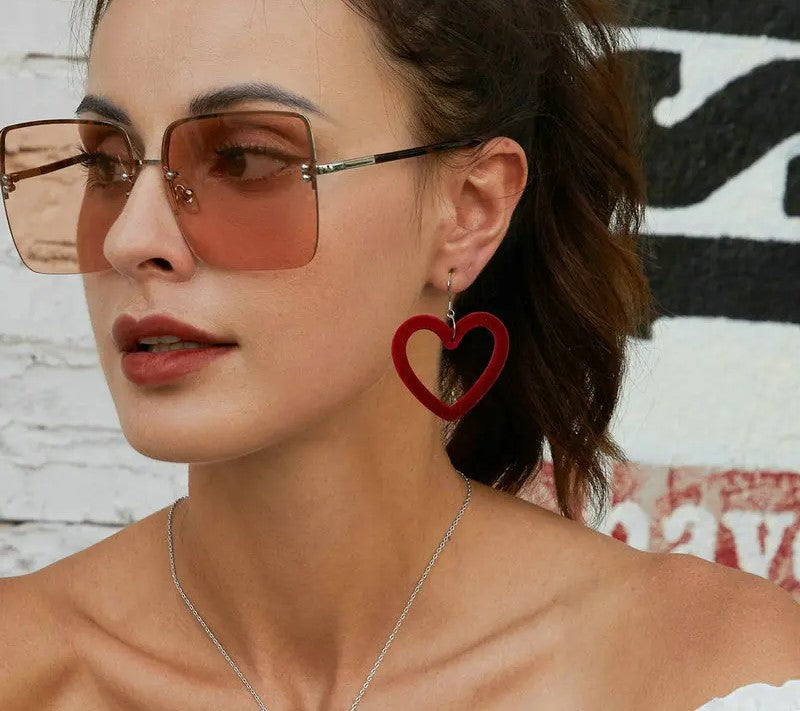 925 Sterling Silver Large Heart Earrings - Shine Bright Store